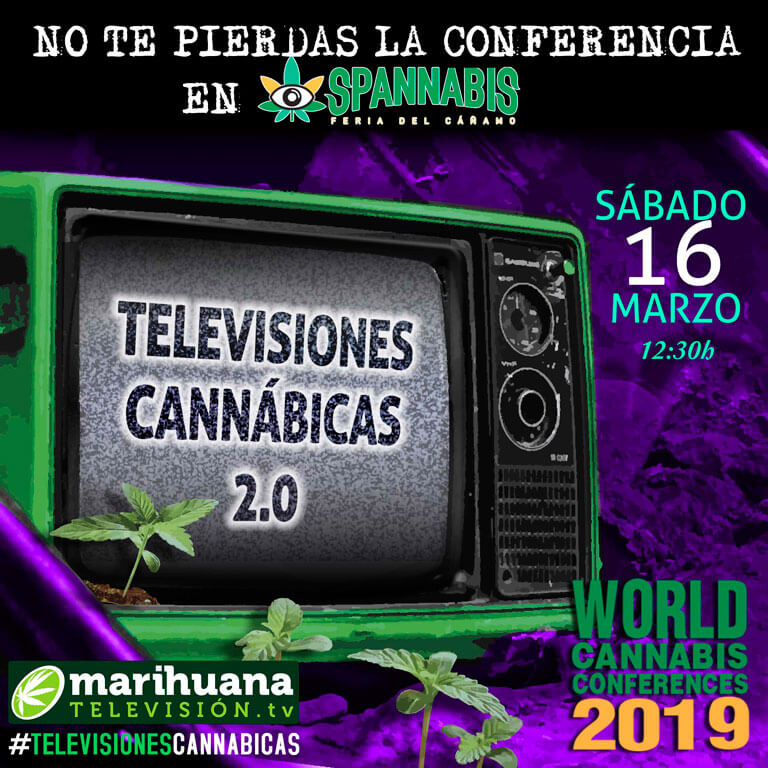 Conferencia de televisiones cannábicas en las World Cannabis Conferences de Spannabis. 